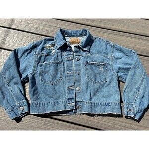 Levi’s Big Girl Trucker Jacket Denim Style # 369800029 Size L Large